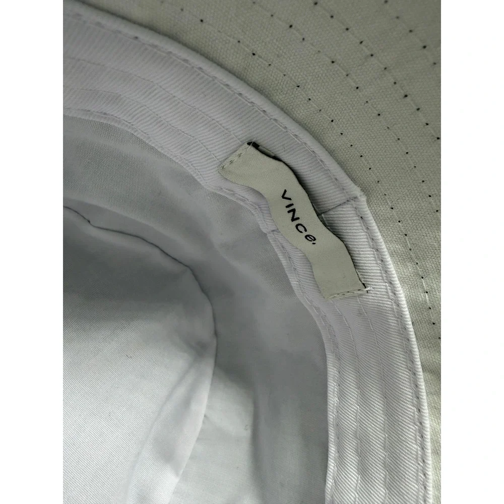 NWOT Vince Black Cotton Canvas Bucket Hat Logo Stud O/S Minimalist Sun‎ Vacation